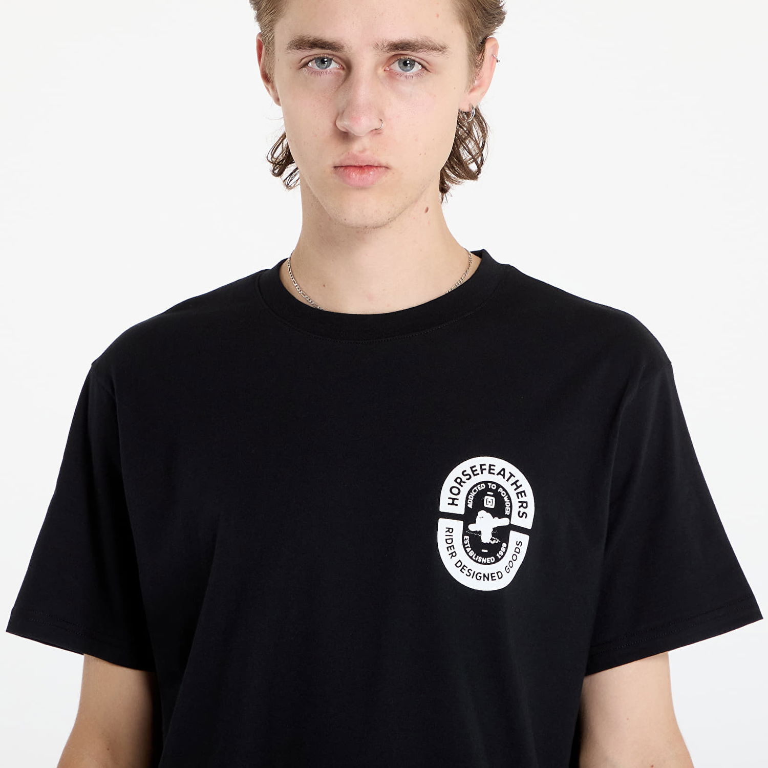 Тениска Horsefeathers Powder Badge II T-Shirt Black M Черно | SM1359A, 1