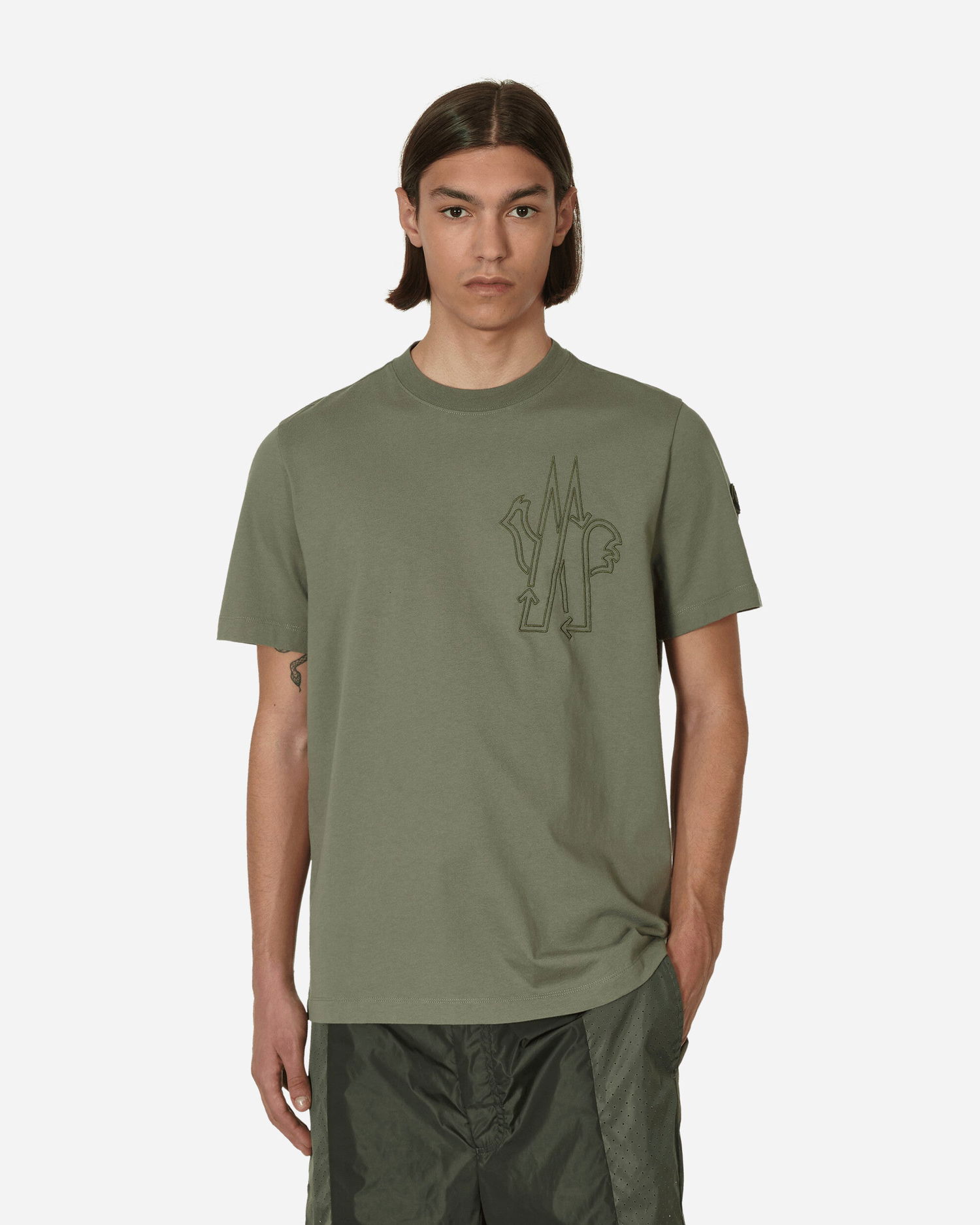 Тениска Moncler Born To Protect Logo T-Shirt Зелено | 8C00039899YU 820, 0