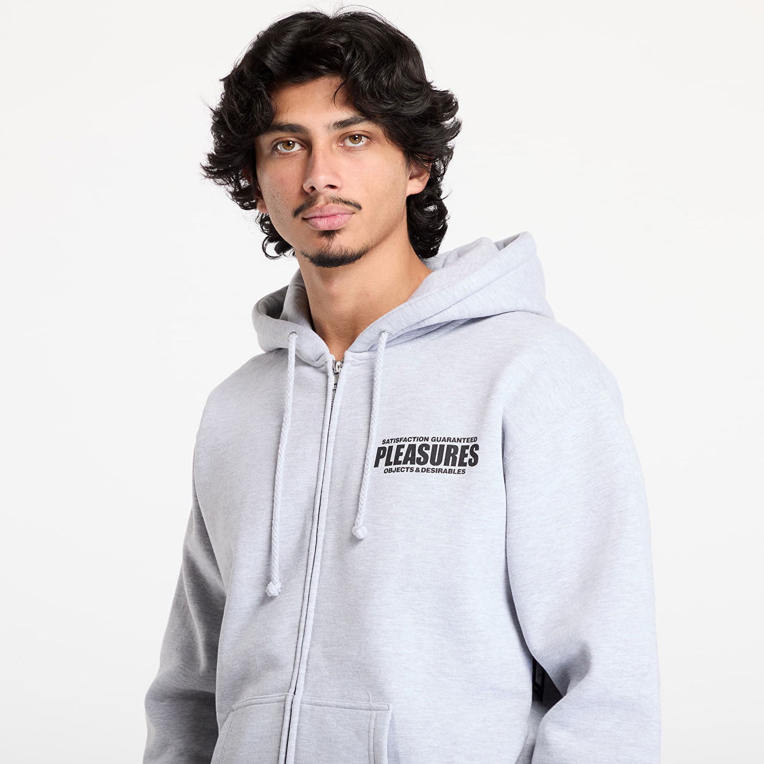 Суитчър Pleasures Zip Hoodie Staff Сиво | P24W045 GREY, 1