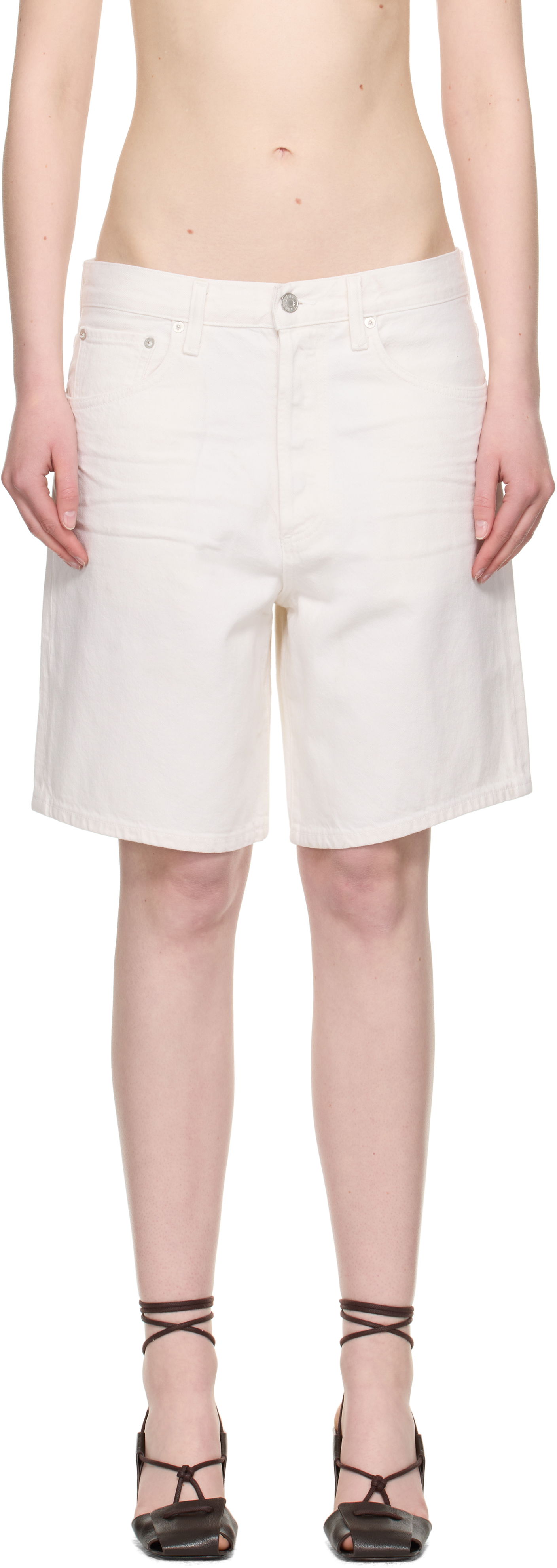 Къси панталони AGOLDE AGOLDE Indra Denim Shorts Бяло | A222-1183, 0