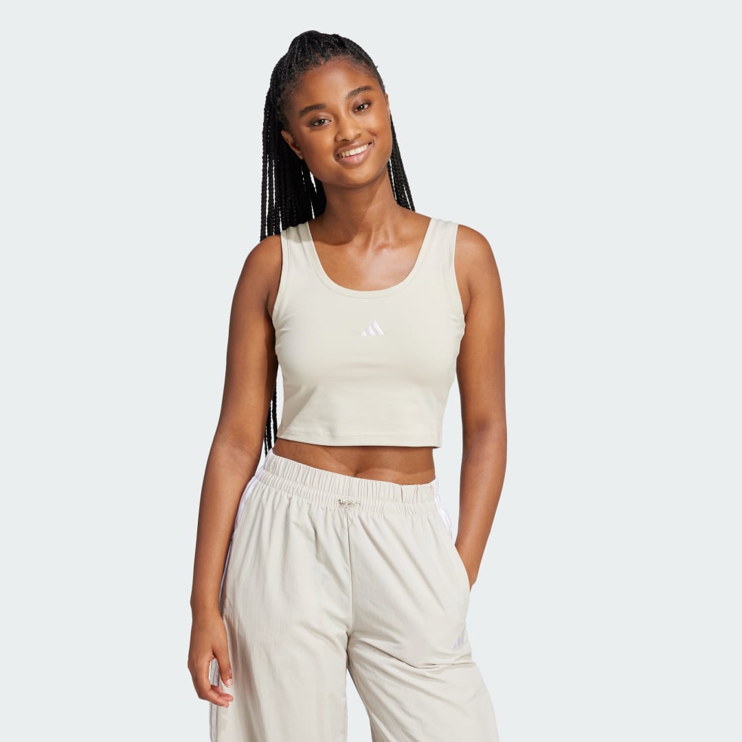 Потник adidas Performance Small Logo Cotton Tank Top Бежово | JD0561, 0