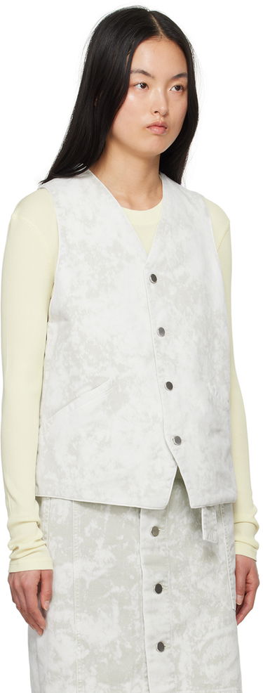 Жилетка LEMAIRE Lemaire Acid-Washed Denim Vest Бяло | OW1071 LD1012, 1