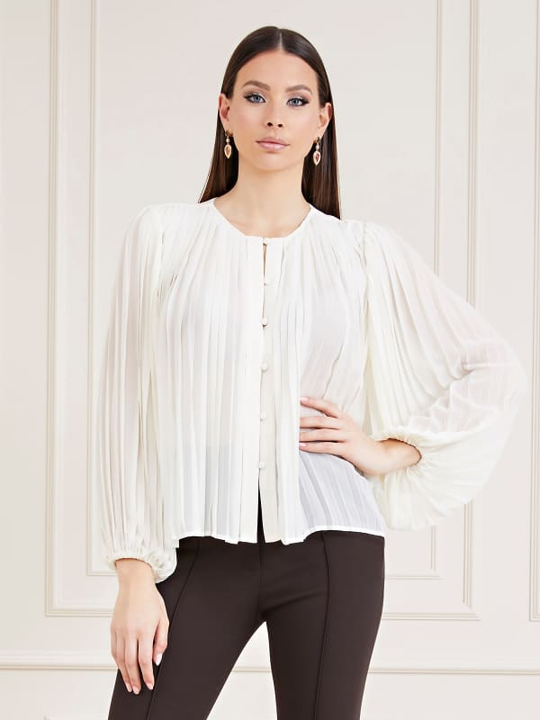 Потник GUESS Marciano Pleated Blouse Бяло | 2BGH218637Z, 0