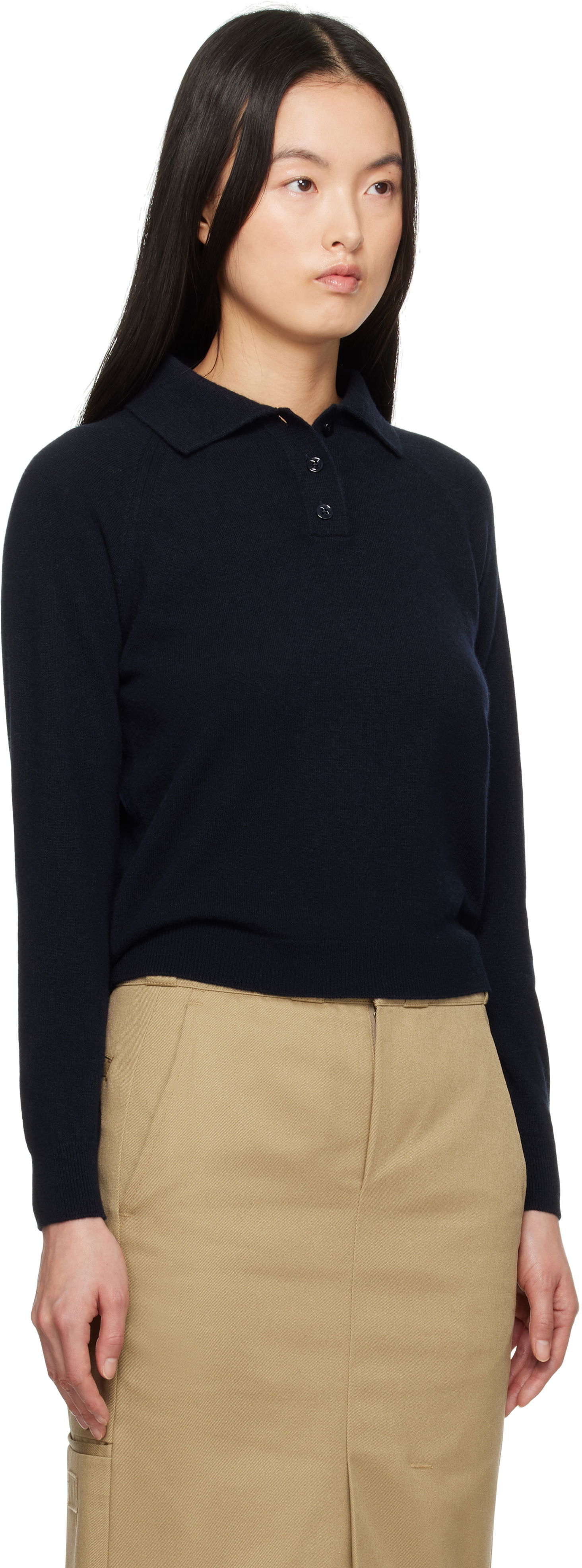 Пуловер Maison Margiela Maison Margiela Wool Polo Shirt Тъмно синьо | S51GL0053 M13090, 1