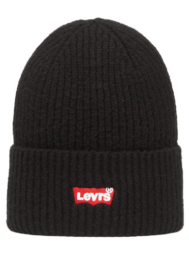 Essential Ribbed Batwing Beanie Black