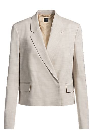 Яке BOSS BOSS Melange Stretch Regular-Fit Blazer Бежово | 50537449, 0