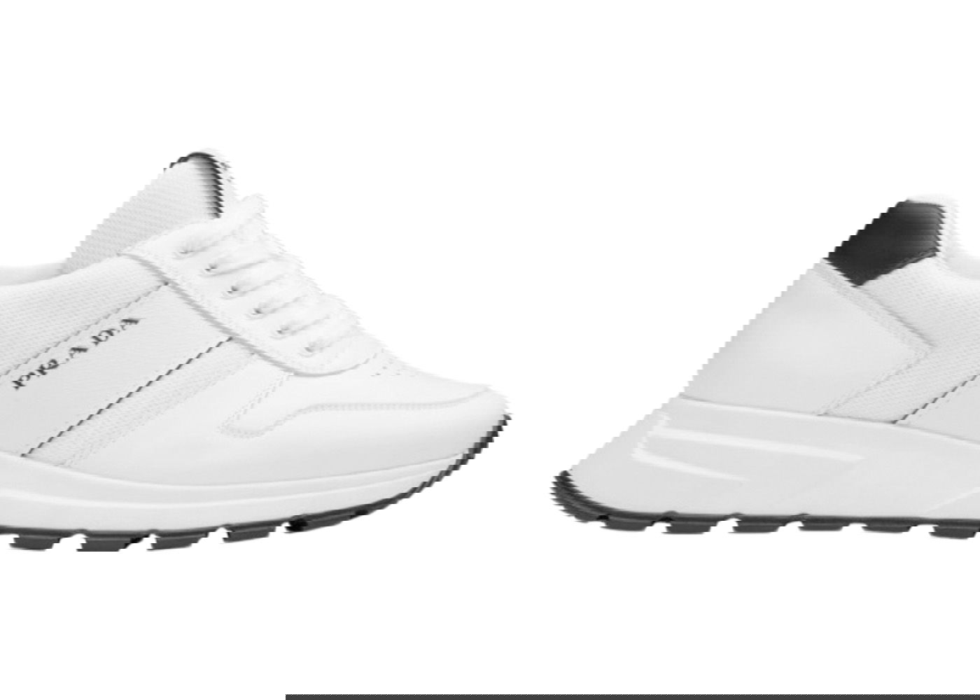Кецове и обувки Prada Prax 1 Leather Low White Black Бяло | 4E3571_3L3F_F0964, 0