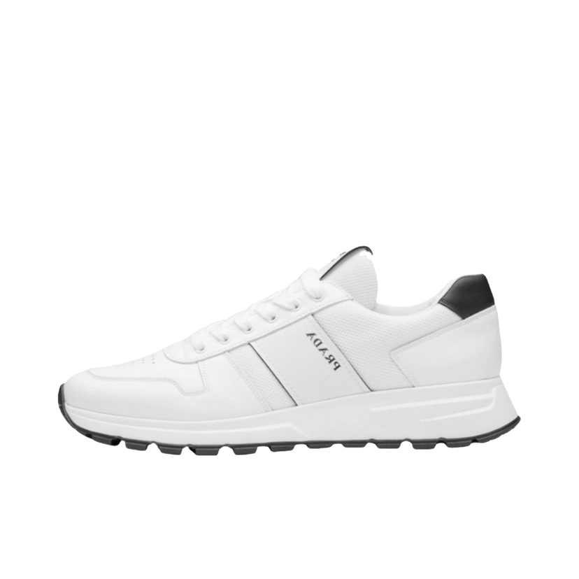 Кецове и обувки Prada Prax 1 Leather Low White Black Бяло | 4E3571_3L3F_F0964