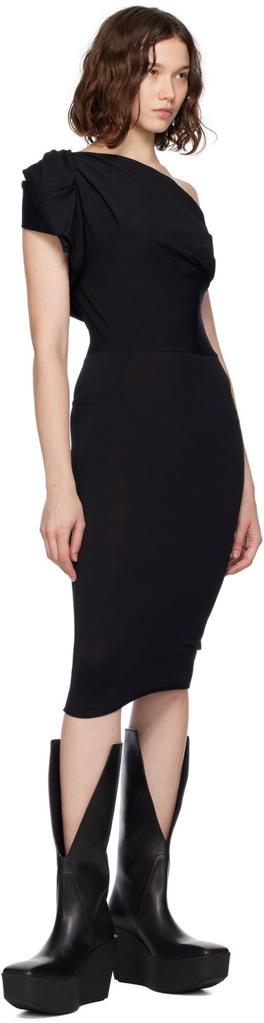 Pокля Rick Owens Concordians Twist One-Shoulder Midi Dress Черно | RP02E4521 JN, 3