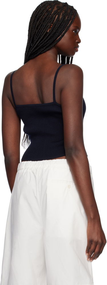 Потник MAISON KITSUNÉ Maison Kitsuné Baby Fox Patch Fine Rib Cropped Camisole Тъмно синьо | OW00601KT1091, 2