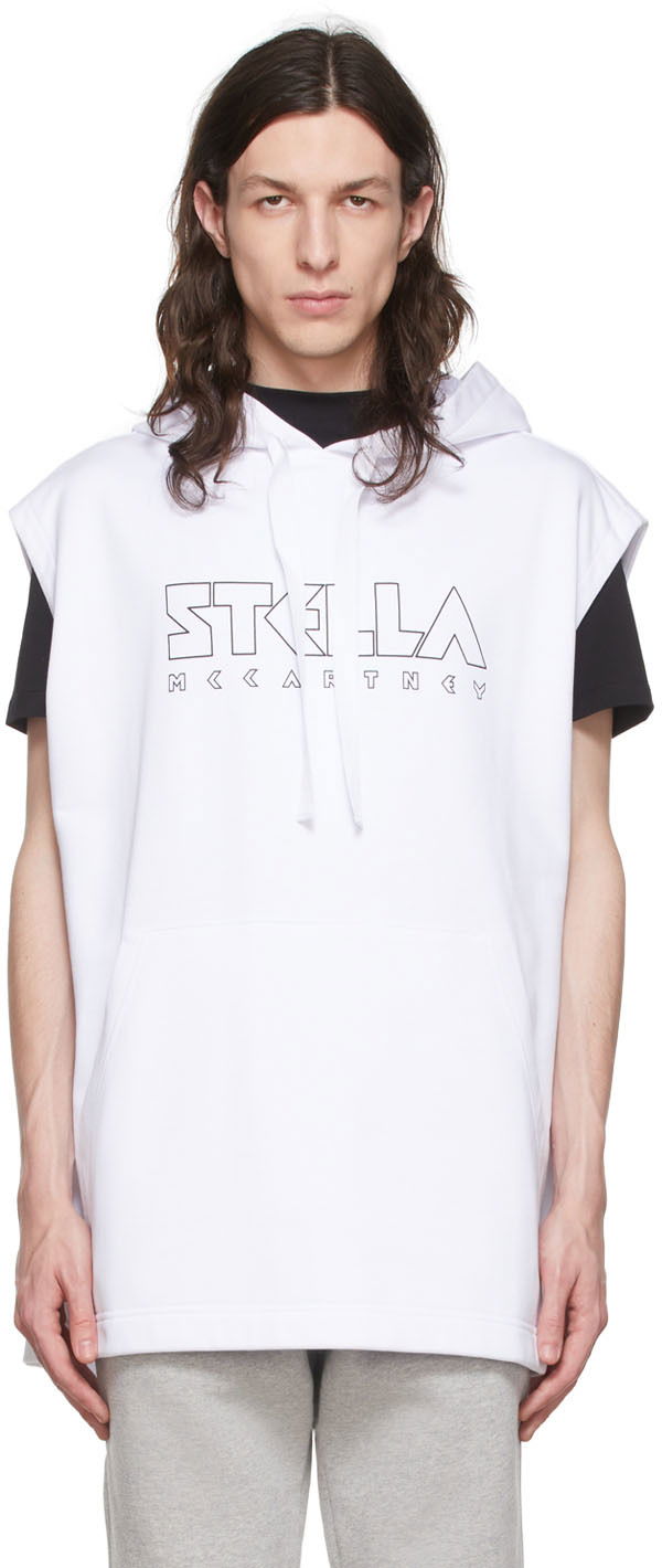 Суитчър Stella McCartney Cotton Sleeveless Hoodie Бяло | 6044523SNP32