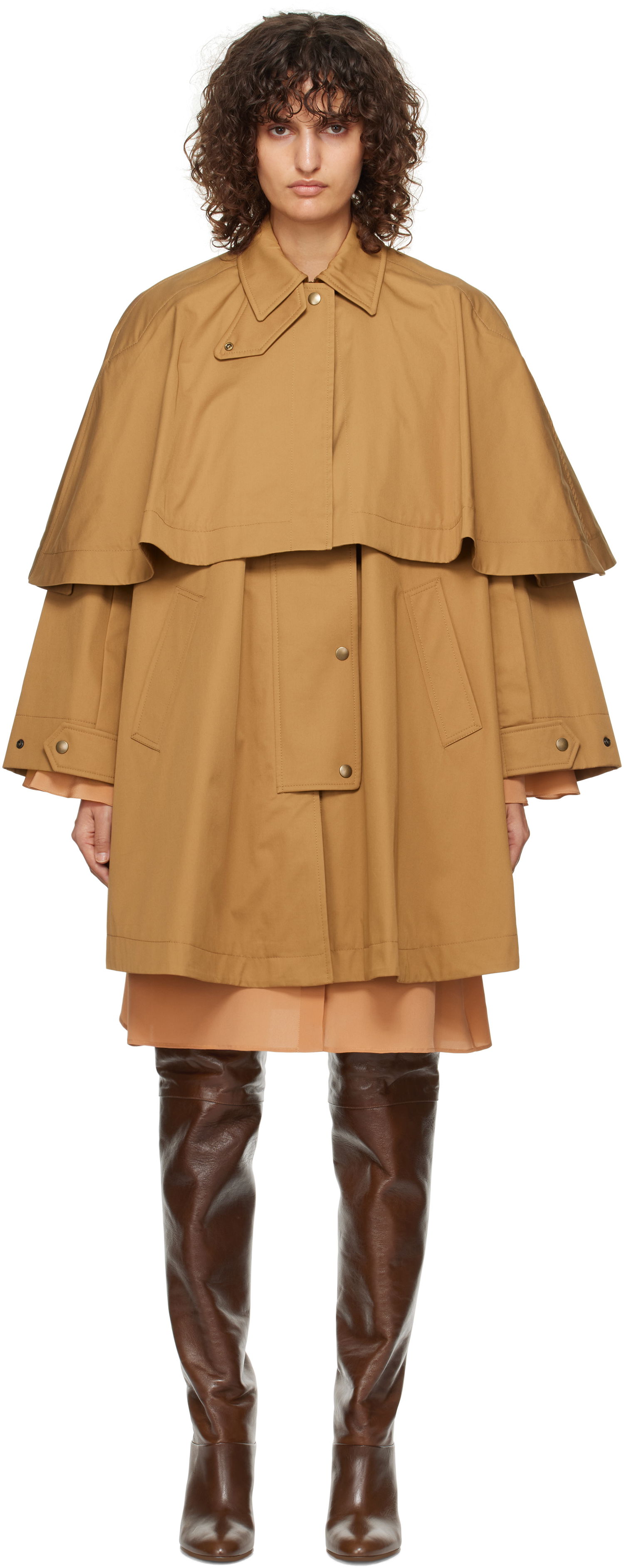 Яке CHLOÉ Capelet Jacket Бежово | CH24WMA11118, 0