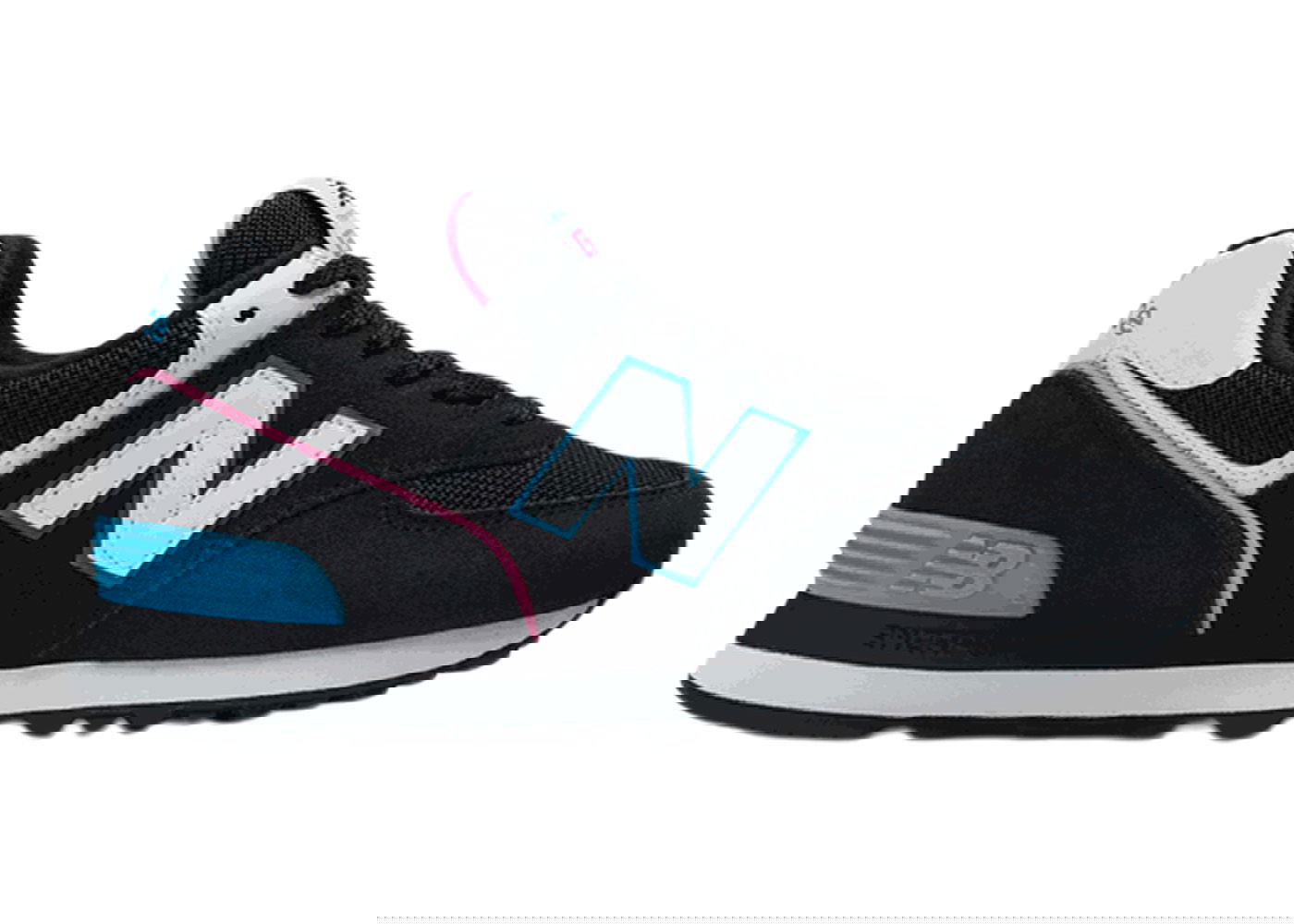 Кецове и обувки New Balance 574 Black Vibrant Sky Pink Черно | WL574CK2, 0