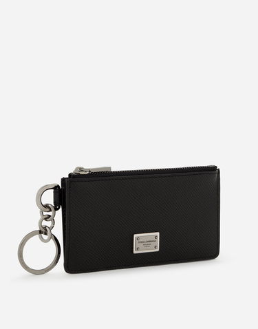 Портфейл Dolce & Gabbana Calfskin Card Holder With Ring And Logo Tag Черно | BP2524AG21980999, 1