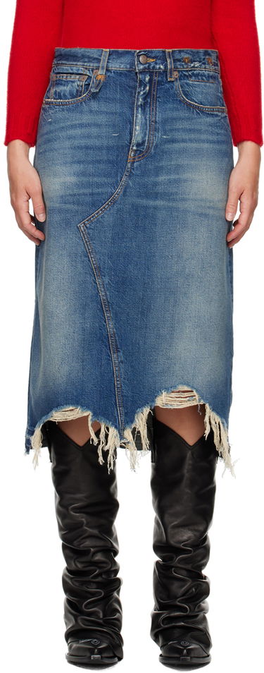 Пола R13 R13 Jesse Denim Midi Skirt Синьо | R13WD100-D216B, 0