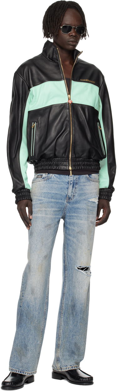 Яке Casablanca Casablanca Track Leather Jacket Зелено | MPF25-JK-382-01, 3