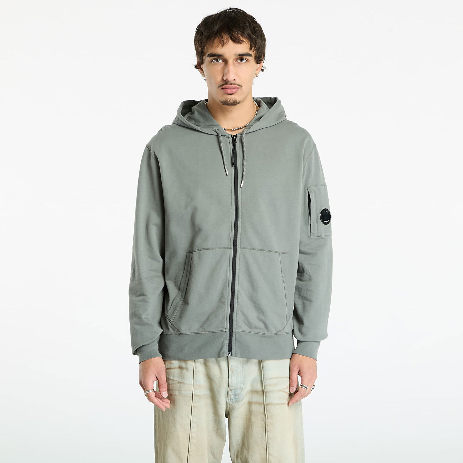 Суитчър C.P. Company C.P. Company Light Fleece Hooded Full Zip Sweatshirt Сиво | 19CMSS712A002246G-921, 0