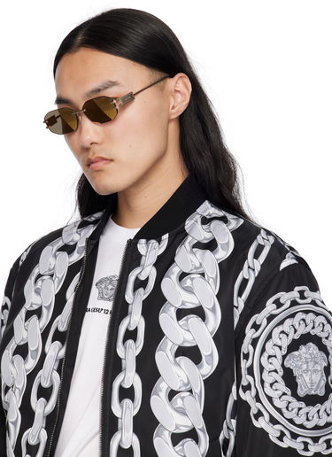 Слънчеви очила Versace Versace Damier Plaque Sunglasses Кафяво | 0VE2274 10027P58 8056262249901, 3