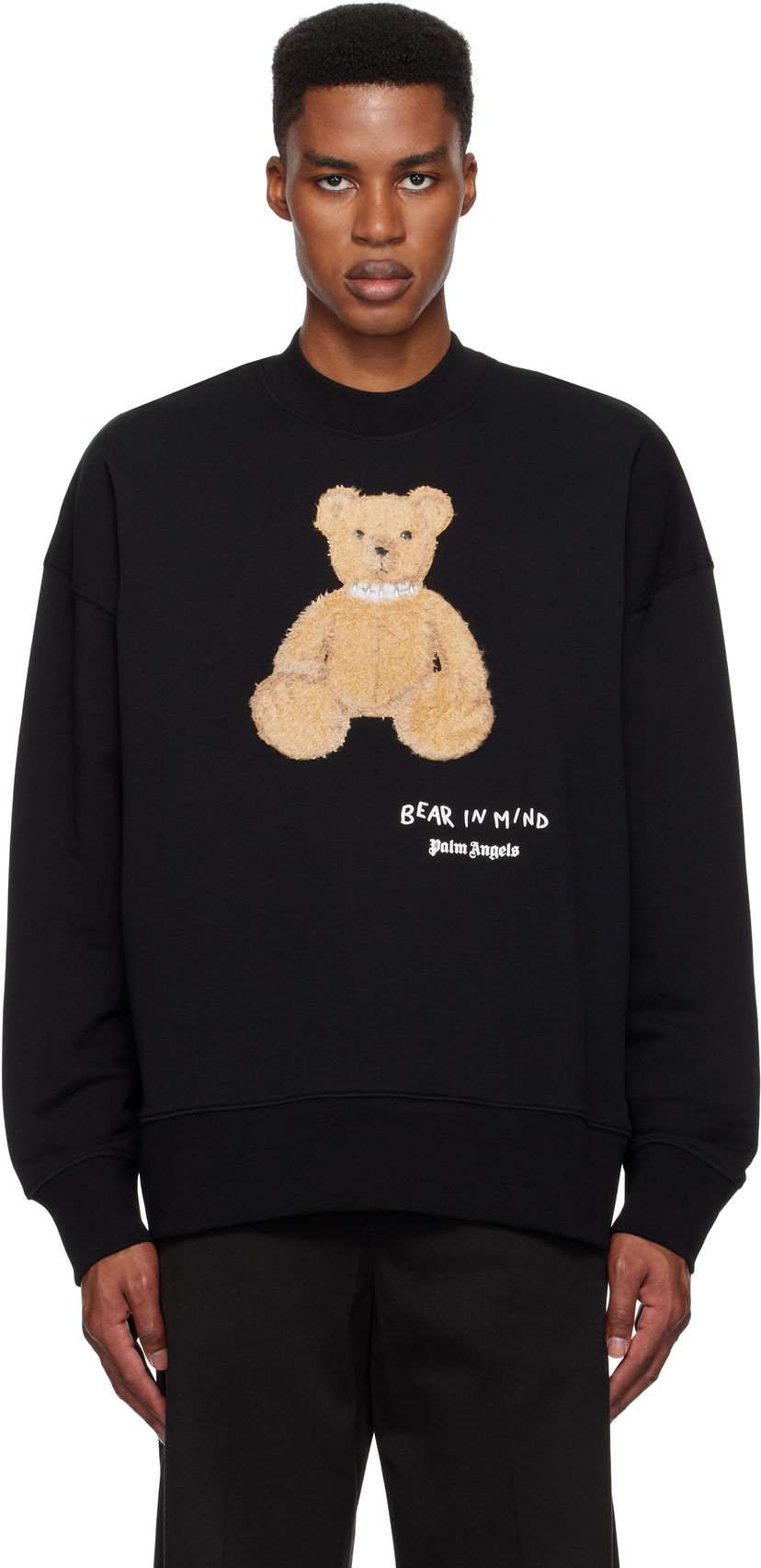 Суитчър Palm Angels Sweatshirt Bear In Mind Черно | PMBA026F24FLE0111060