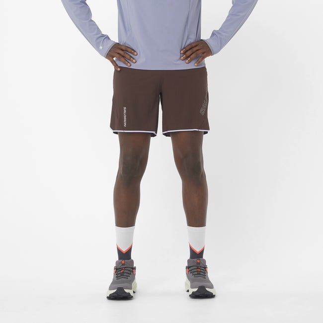 Къси панталони Salomon Sense Aero 7" Running Shorts Кафяво | LC2433400, 0