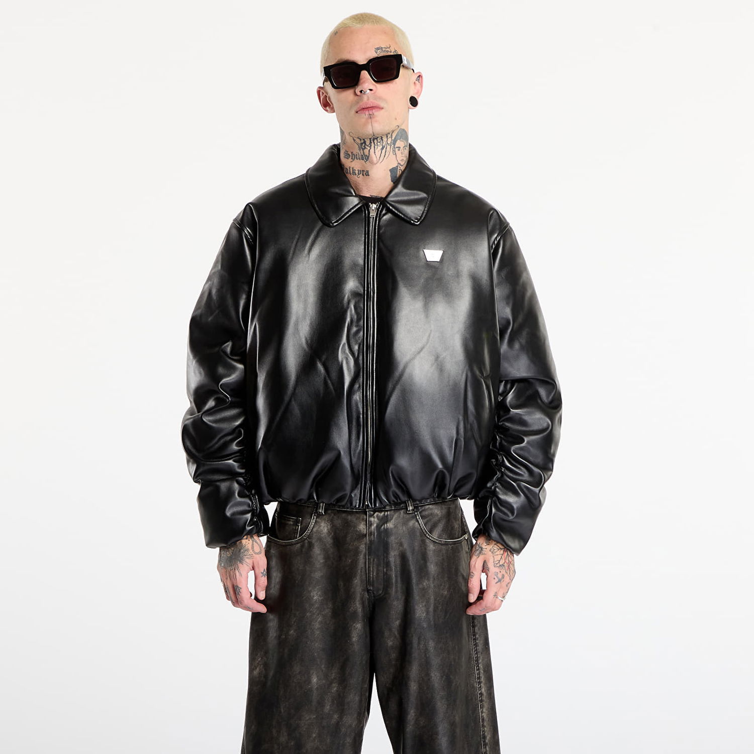 Яке бомбър MISBHV Faux Leather Puffer Bomber Jacket Black Черно | 251M427, 0