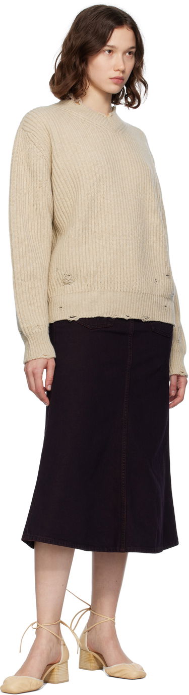 Пуловер Maison Margiela MM6 Maison Margiela Distressed Wool Sweater Бежово | S52HN0011 M13138, 3
