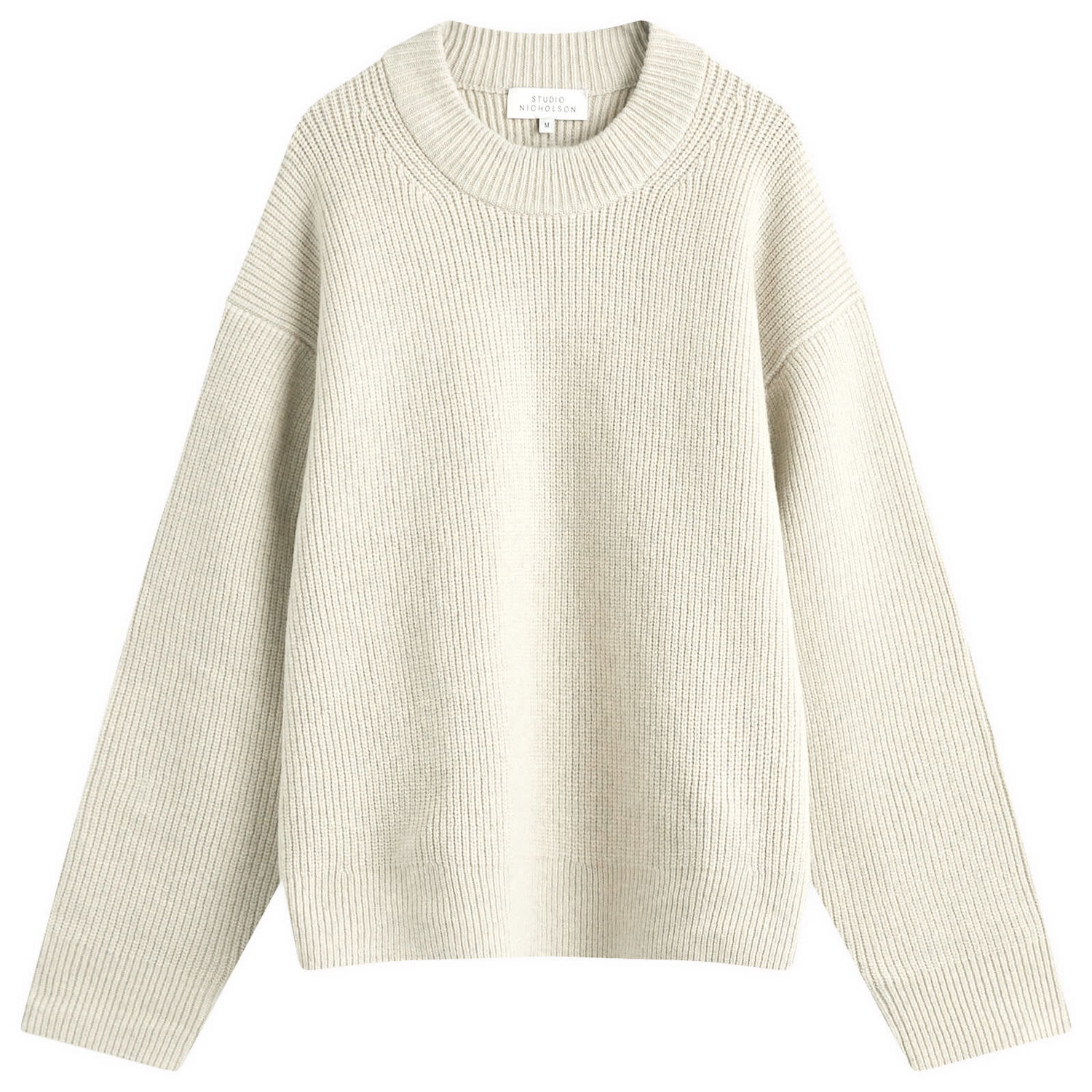 Пуловер Studio Nicholson Studio Nicholson Voe Rib Crew Knit, Size Small Бежово | VOESNM-1292-NTL, 0