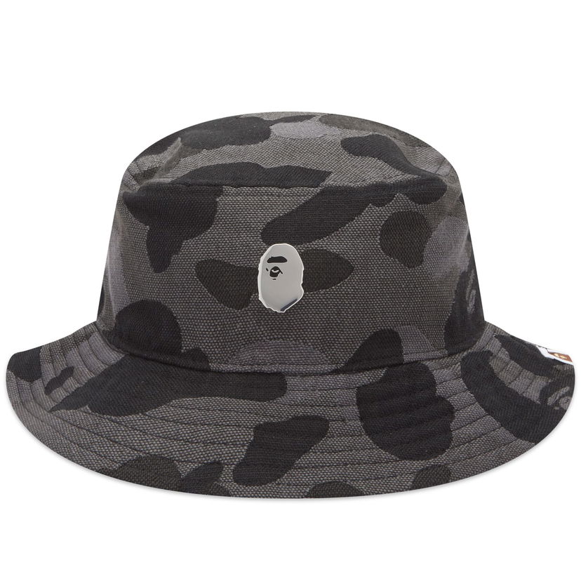 Шапка BAPE A Bathing Ape One Point Metal Pin Bucket Hat Черно | 001HTK301302M-BLK