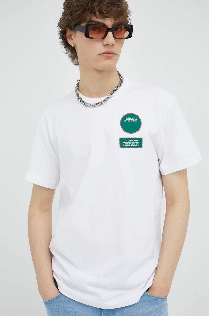 Тениска G-Star Raw Badges T-Shirt Бяло | D23212.C336, 0