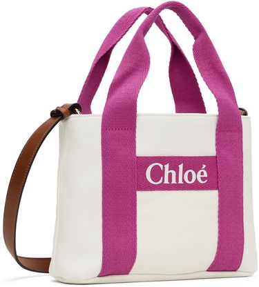 Голяма пазарска чанта CHLOÉ Chloé Printed Tote Bag Бяло | C20046, 1