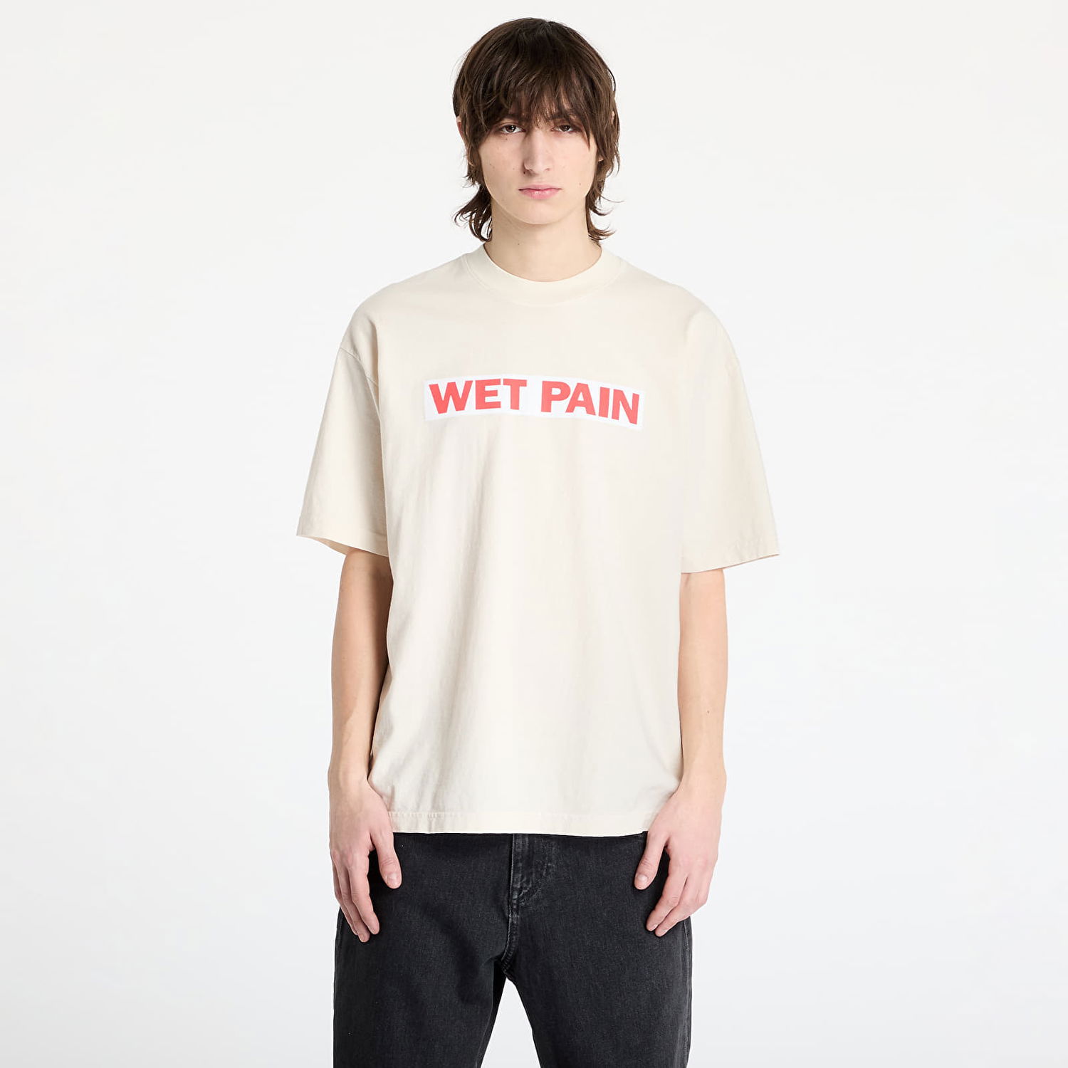 Тениска Pleasures PLEASURES Wet Pain T-Shirt Бежово | P25SP066 CREAM, 0