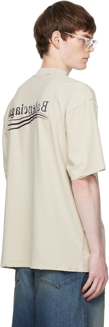 Тениска Balenciaga Balenciaga Political Campaign Inside-Out T-Shirt Бежово | 830247TSVF38573, 2