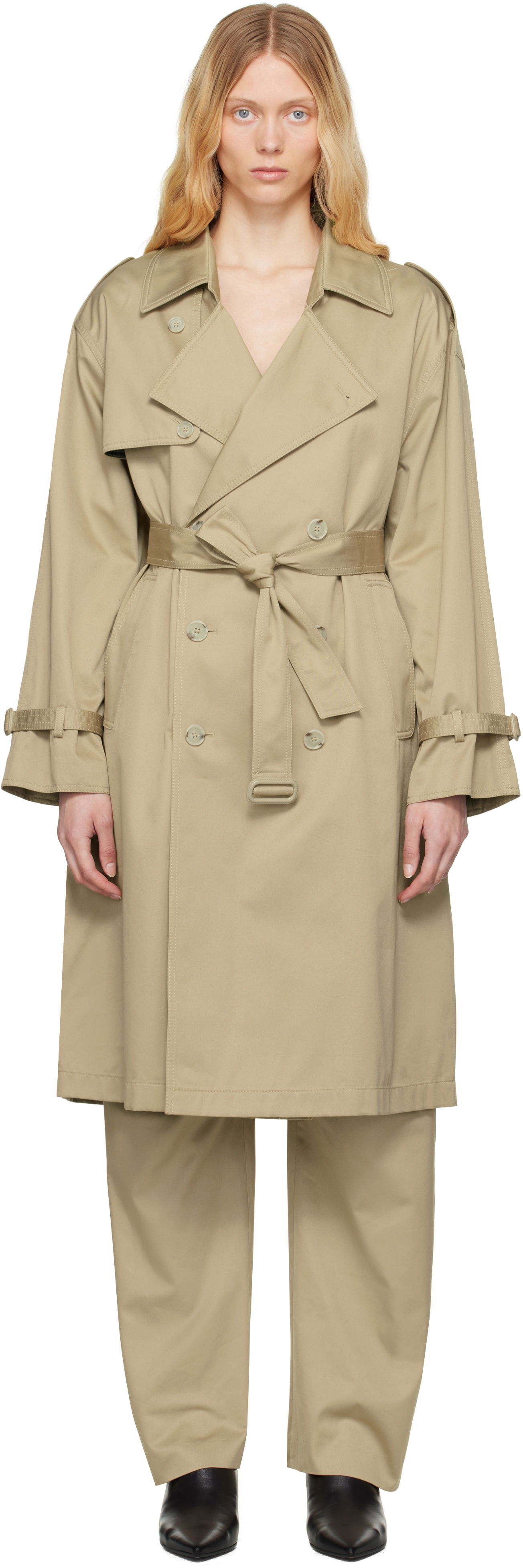 Тренчкот Maison Margiela MM6 Maison Margiela Dual Wear Cotton Twill Trench Coat Бежово | S52AH0080 M35368, 0