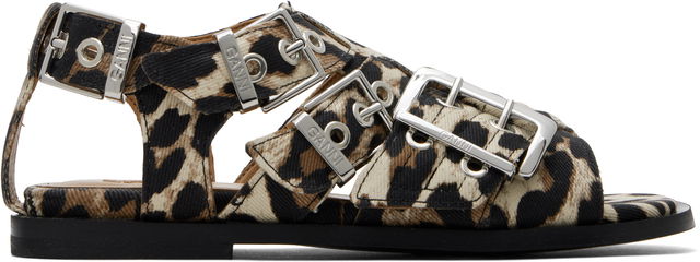 GANNI Buckle Strap Denim Sandals