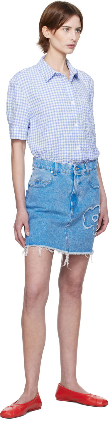 Пола Marni Marni Flared Denim Miniskirt Синьо | GOJD0457Q2 USCX34, 3