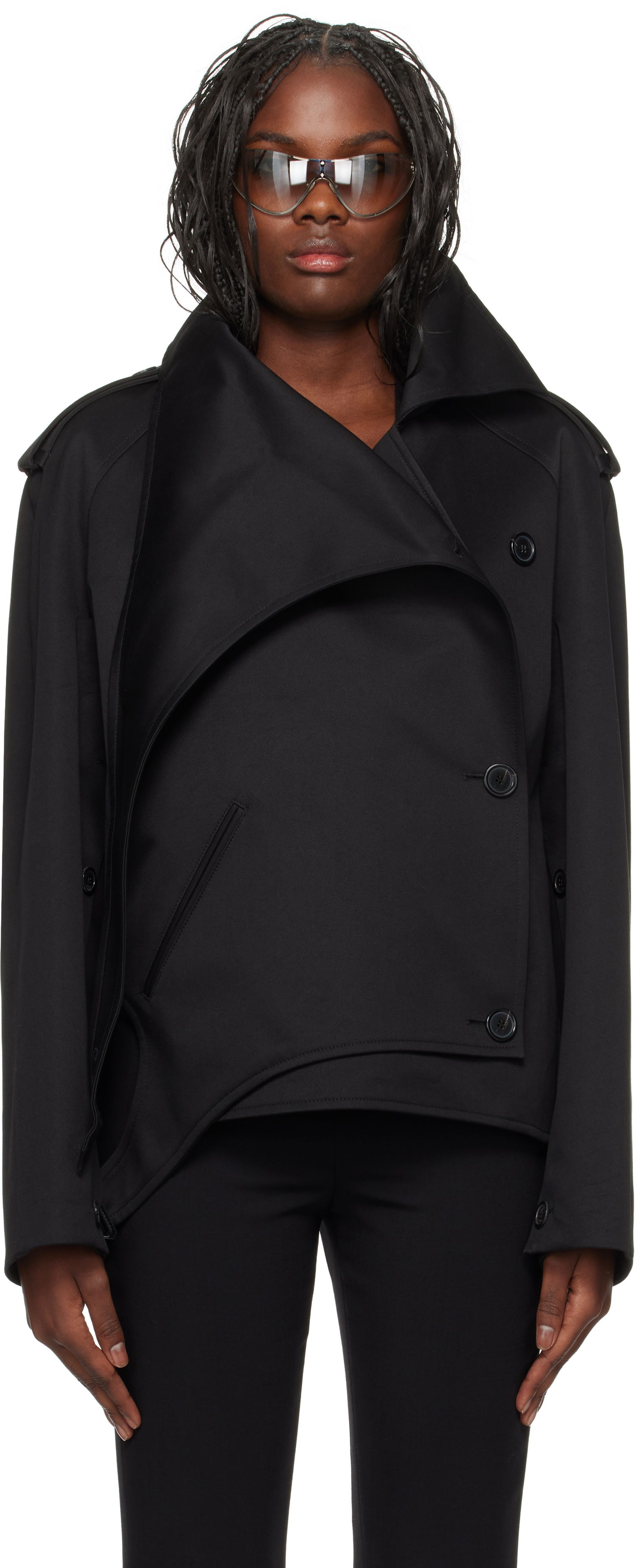 Яке Courrèges Short Oblique Jacket Черно | 424CBL215CO0131, 0