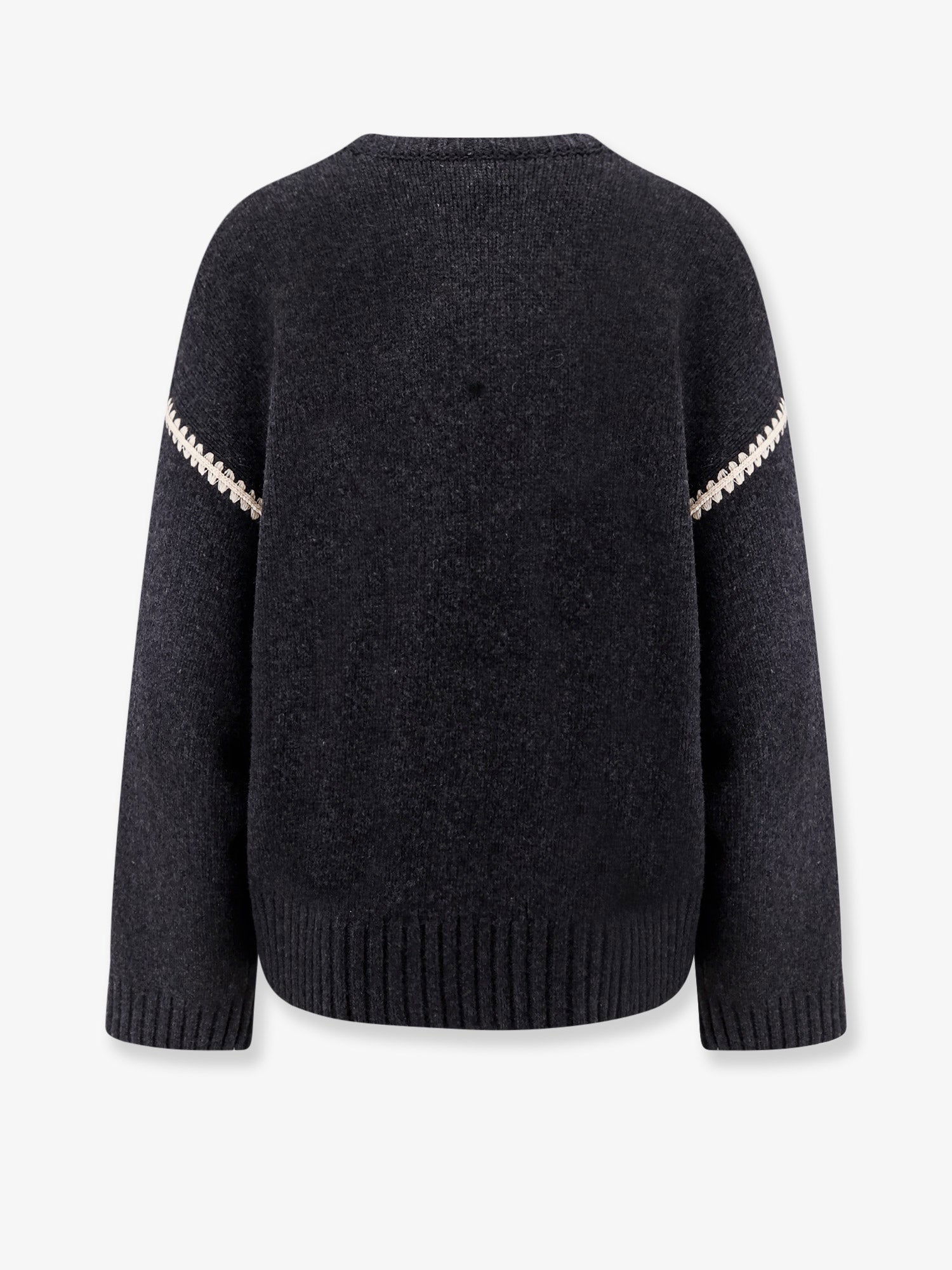 Пуловер TOTEME Toteme Knit Sweater with Crochet Trim Черно | 241WRT1025YA0004074, 1