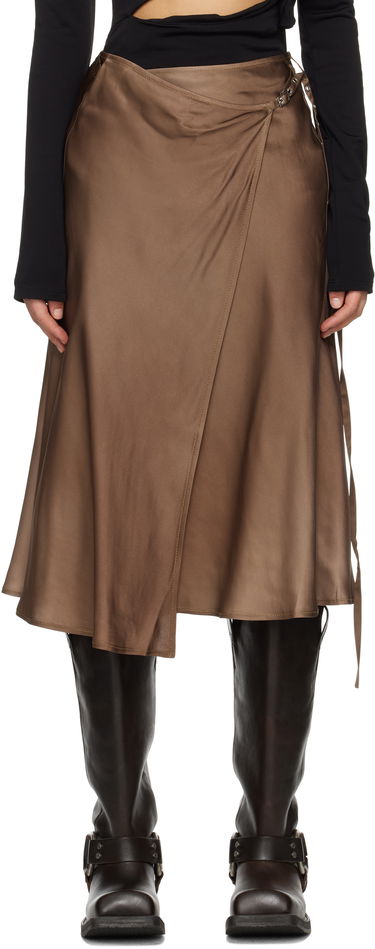 Пола Acne Studios Acne Studios Satin Wrap Midi Skirt Кафяво | AF0509-, 0