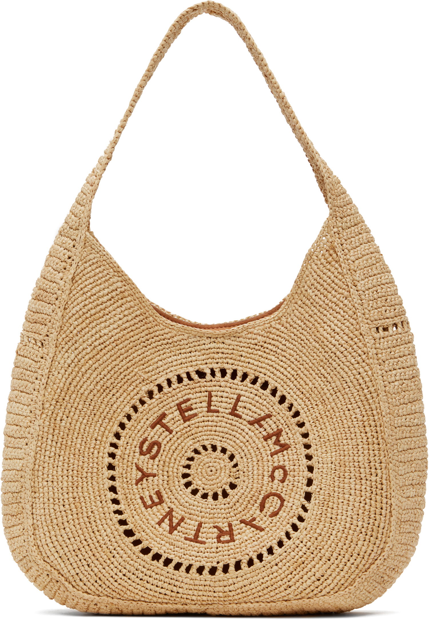 Дамска чанта Stella McCartney Stella McCartney Raffia Slouchy Logo Tote Бежово | 7B0165WP0375, 0
