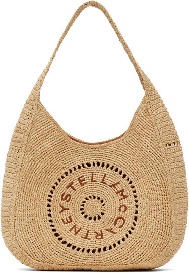 Дамска чанта Stella McCartney Stella McCartney Raffia Slouchy Logo Tote Бежово | 7B0165WP0375, 0