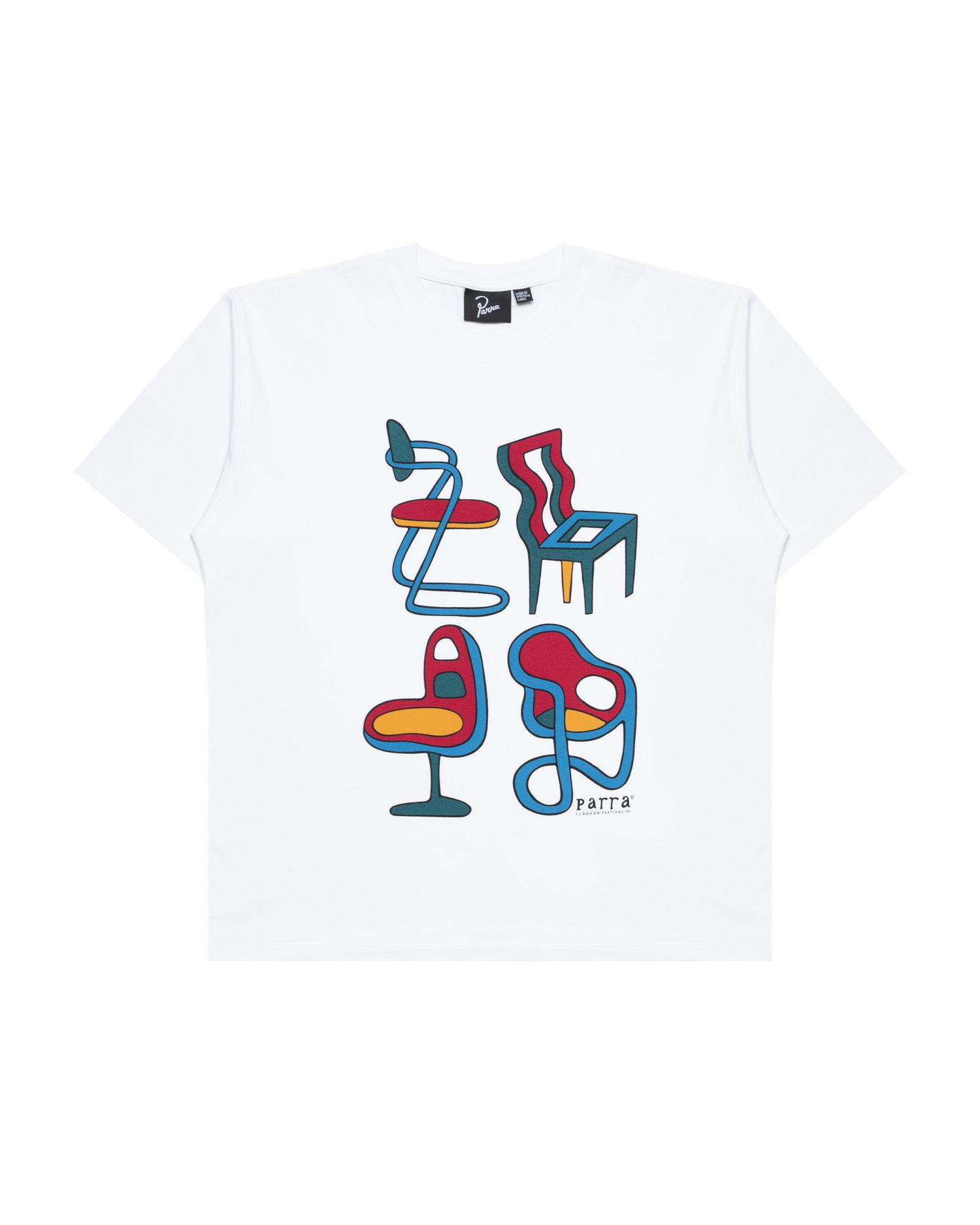 Тениска By Parra Parra Unreasonable Chairs T-Shirt Бяло | 53305, 0