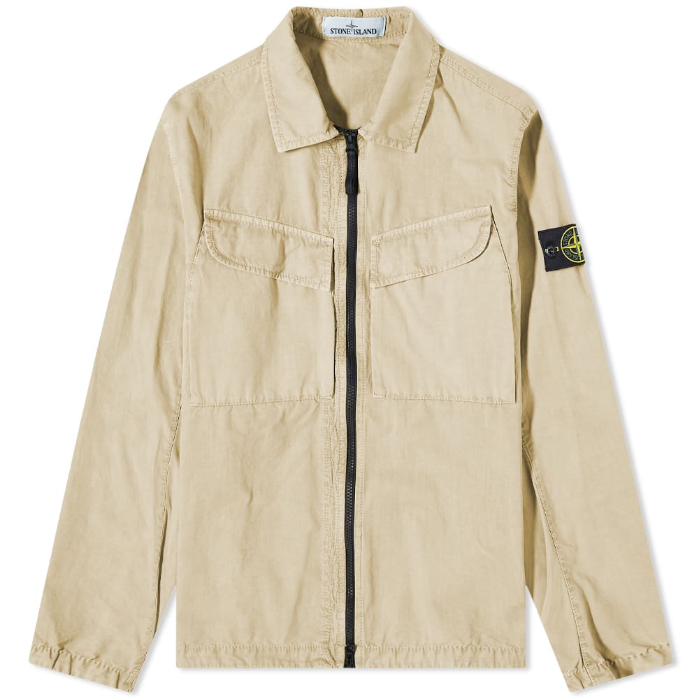 Яке Stone Island Brushed Cotton Canvas Zip Overshirt Бежово | 7715101WN-V0190, 0