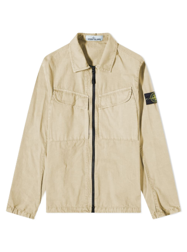 Яке Stone Island Brushed Cotton Canvas Zip Overshirt Бежово | 7715101WN-V0190