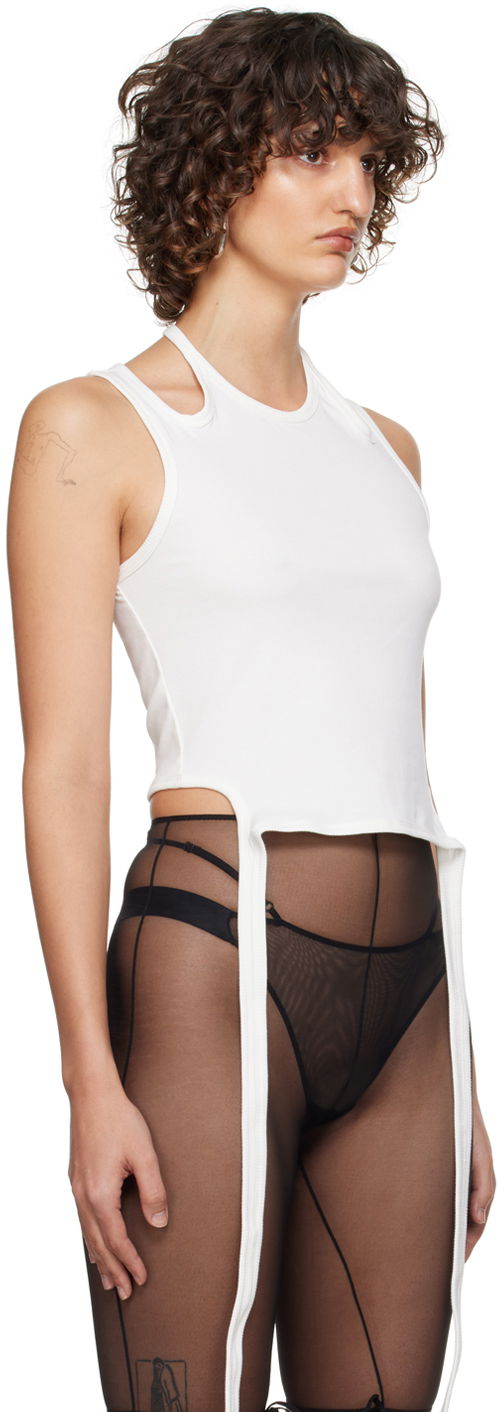 Потник Dion Lee Double Tie Crop Tank Top Бяло | A3398P21, 1