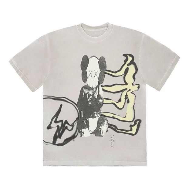 Тениска Cactus Jack by Travis Scott Travis Scott Cactus Jack x KAWS for Fragment T-Shirt Сиво | CJFR-SS01, 0