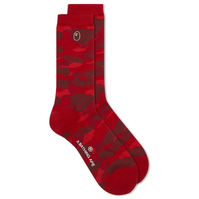 Чорапи BAPE A Bathing Ape Colour Camo One Point Socks Червено | 001SOK301003M-RED