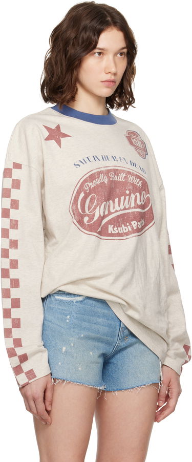 Тениска Ksubi Ksubi Pitt Lane Boyfriend Long Sleeve T-Shirt Бежово | WPF25TE006, 1
