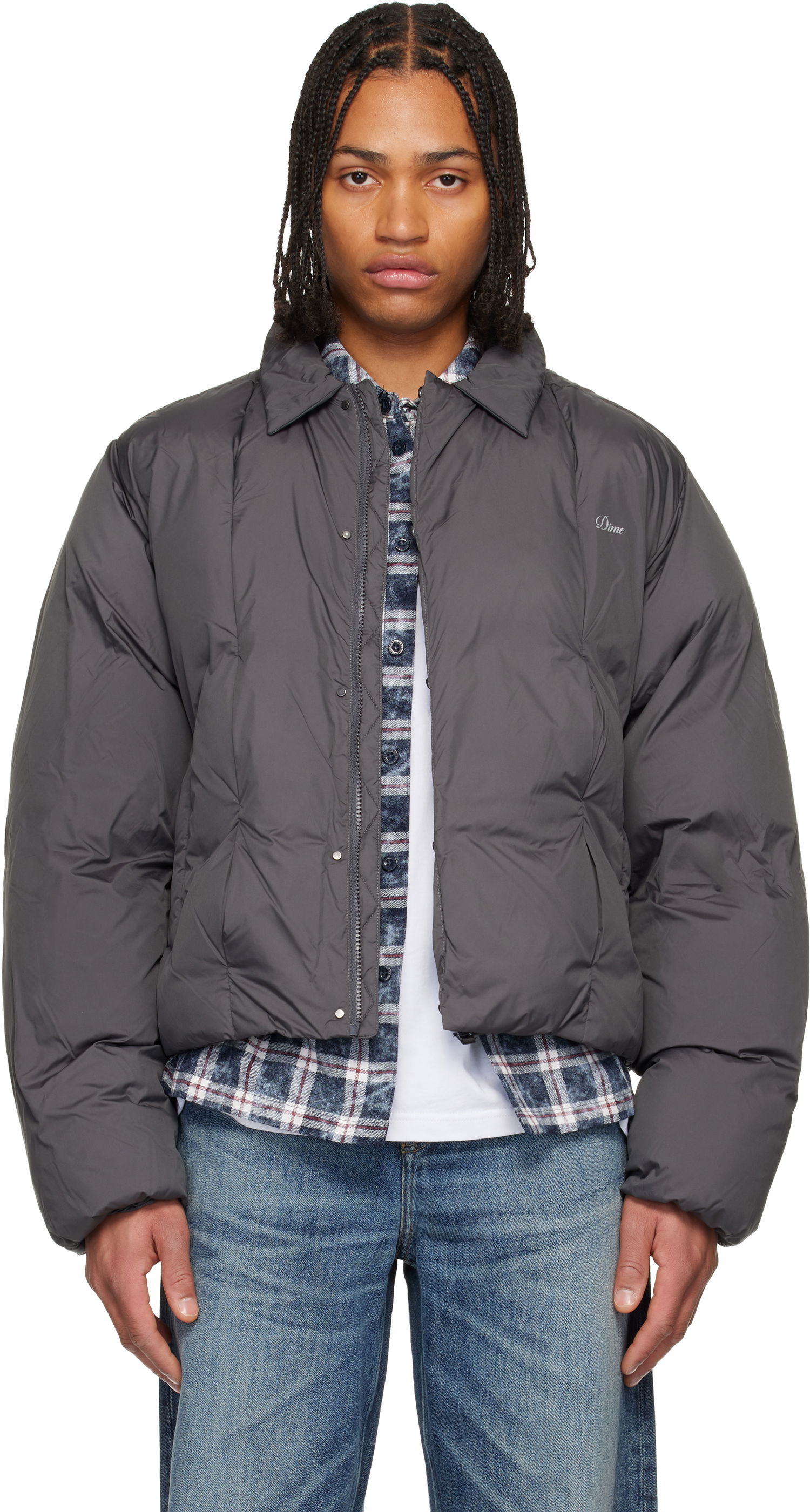 Пухо яке Dime Pleated Puffer Jacket Сиво | DIMEHO252CHR, 0