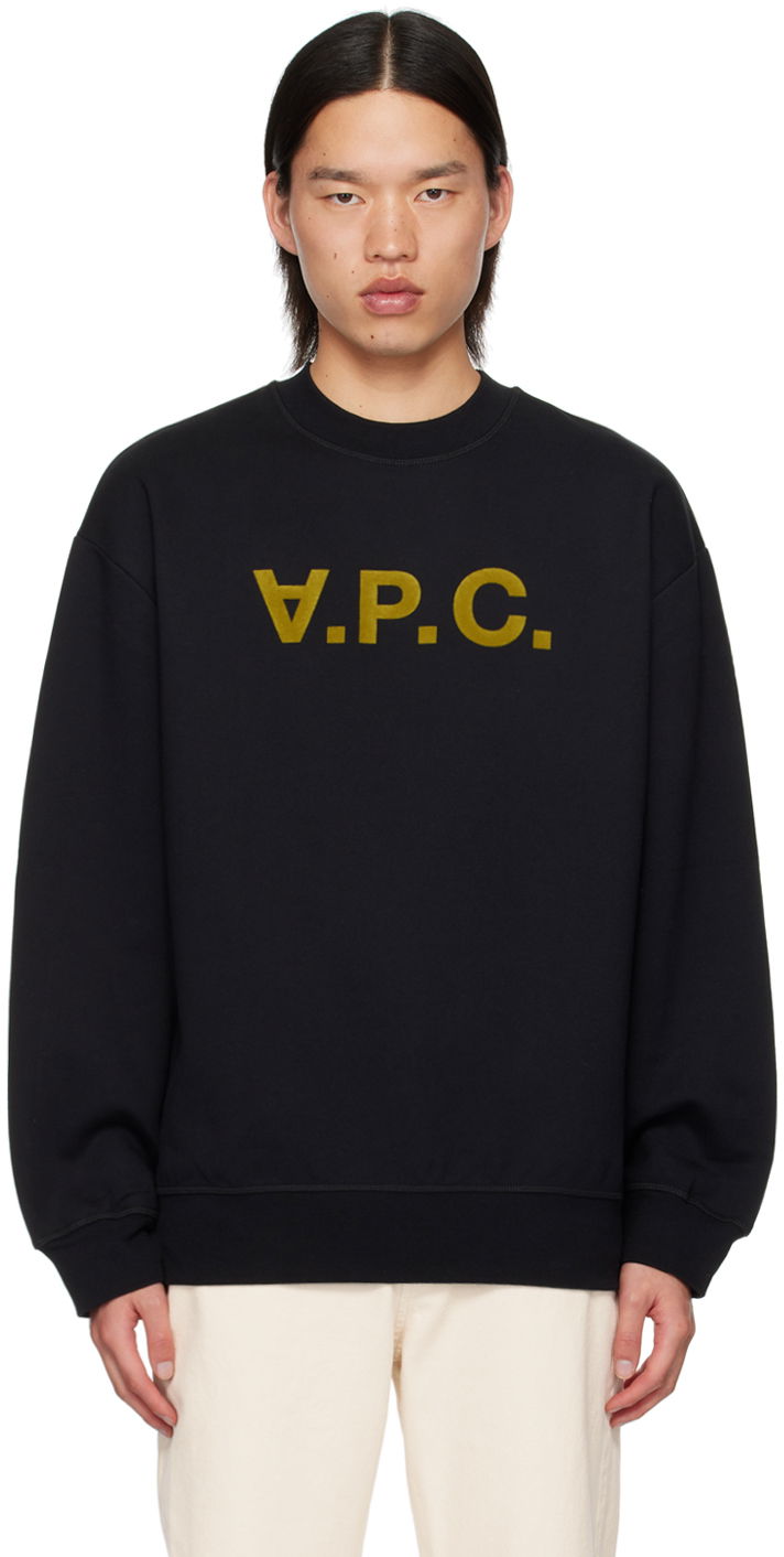 Суитчър A.P.C. Black Oversize Grand 'V.P.C.' Sweatshirt Черно | COHBP-M27922