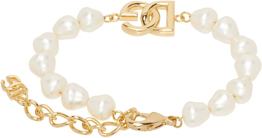 Гривна Dolce & Gabbana Link Pearls Bracelet Металик | WBQ6M1W1111, 1